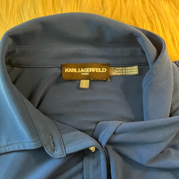 Karl Lagerfeld slow fashion, preppy, corp core, minimalist long sleeve shirt - Picture 6 of 10